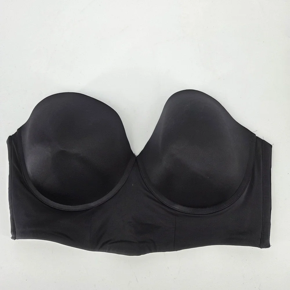 Cacique Black Strapless Multi-Way Underwire Bra 40G Smooth Seamless S - Picture 1 of 3
